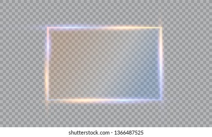 Makeup mirror isolated with gold lights. Vector illustration 