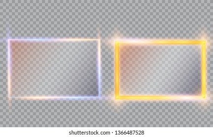 Makeup mirror isolated with gold lights. Vector illustration 