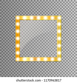 Makeup mirror isolated on transparent background. Vector illustration. Eps 10.