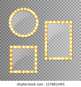 Makeup mirror isolated on transparent background. Vector illustration. Eps 10.