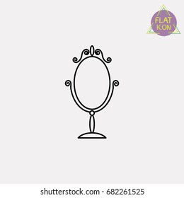 makeup mirror line icon