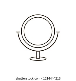 Makeup Mirror outline icon. linear style sign for mobile concept and web design. Shaving mirror simple line vector icon. Symbol, logo illustration.