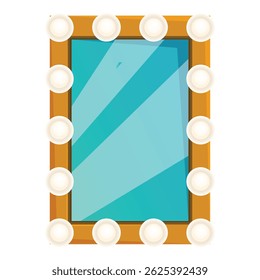 Espejo de maquillaje que refleja el fondo azul claro, ideal para temas como belleza, moda o maquillaje