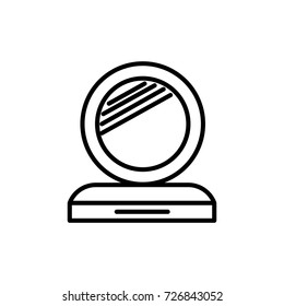 makeup mirror vector line icon, sign, illustration on background, editable strokes