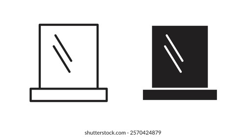 Makeup mirror vector web icons set