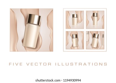 Makeup mockup for ads. Graphic concept for your design.