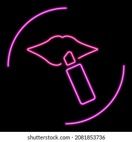 makeup neon sign, modern glowing banner design, colorful modern design trends. Vector illustration.
