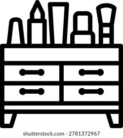 Makeup Organizer Vector Design Icon Style