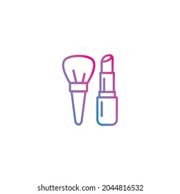 Makeup outline gradient icon vector