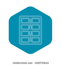 Makeup palette with applicators icon. Outline illustration of palette with applicators vector icon for web