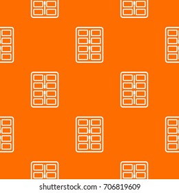 Makeup palette with applicators pattern repeat seamless in orange color for any design. Vector geometric illustration