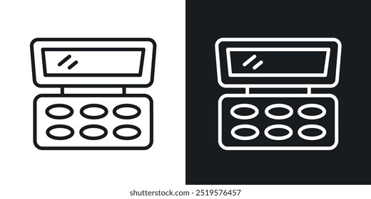 Makeup palette black and white icon.