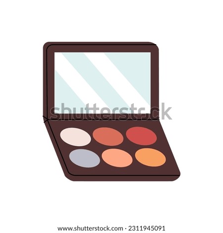 Makeup palette, blush, eye shadow cosmetics icon. Makeup and beauty tools silhouette. Vector illustration.