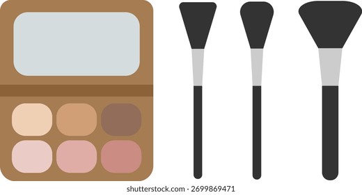 Paleta de Maquiagem com Pincéis e Espelho