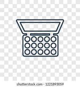 Makeup palette concept vector linear icon isolated on transparent background, Makeup palette concept transparency concept in outline style