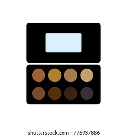 Makeup palette eye shadows with mirror vector icon illustration in darker color. darker shades