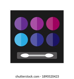 Make-up palette eyeshadow container isolated on white background