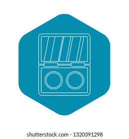 Makeup palette icon. Outline illustration of makeup palette vector icon for web