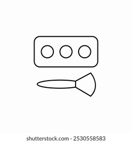 Vector de signo de icono de paleta de maquillaje