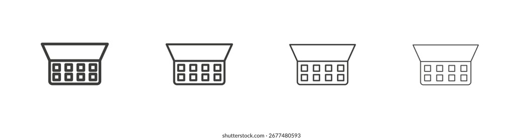 Símbolo do ícone da paleta de maquiagem. Ilustração isolada de vetor.