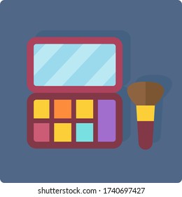 paleta de maquillaje vector, color, cepillo, espejo, belleza.