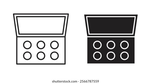 Makeup palette vector line icon illustration