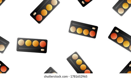 Makeup pattern for girls, stock vector illustration. Pattern for wrapping paper, notebooks, textiles.