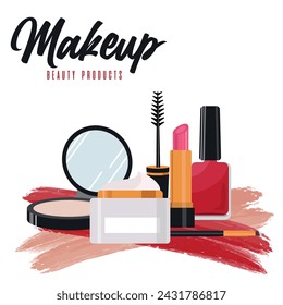 Ilustración vectorial de productos de belleza