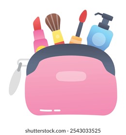 Makeup pouch icon designed in flat style 