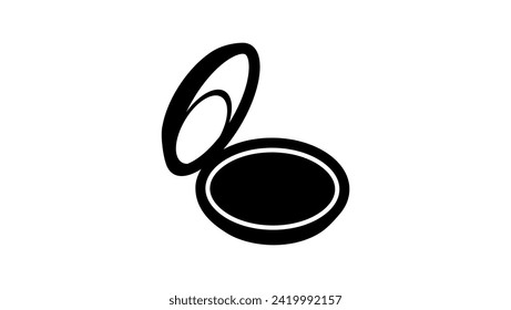 makeup powder, black isolated silhouette