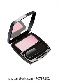 Make-up powder in box isolated on white