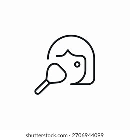 makeup powder brush icon sign vector