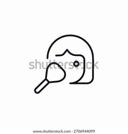 makeup powder brush icon sign vector
