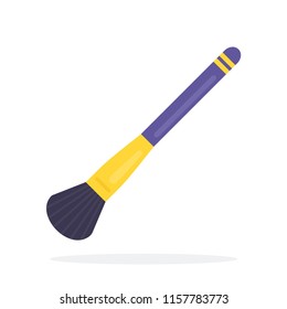 Makeup powder brush vector flat material design isolated on white