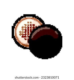 makeup powder cosmetic game pixel art retro vector. bit makeup powder cosmetic. old vintage illustration