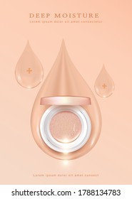 
Makeup powder cushion poster template illustration.