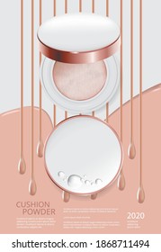 Makeup Powder Cushion Poster Template Vector Illustration