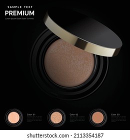 Makeup Powder Cushion Poster Template Vector Illustration