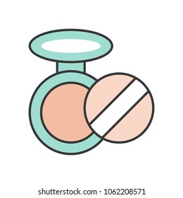 Makeup powder foundation, Filled outline icon