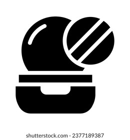 makeup powder glyph icon illustration vector graphic. Simple element illustration vector graphic, suitable for app, websites, and presentations isolated on white background