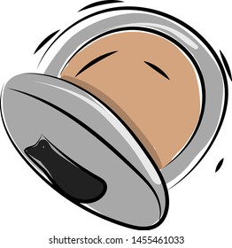 Polvo de maquillaje, ilustración, vector sobre fondo blanco.