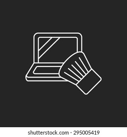 makeup powder line icon