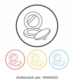 makeup powder line icon