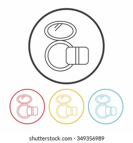 makeup powder line icon