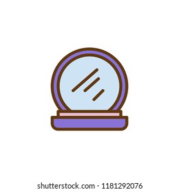 Makeup Powder with mirror filled outline icon, line vector sign, linear colorful pictogram isolated on white. Face Cosmetic symbol, logo illustration. Pixel perfect vector graphics