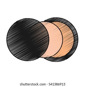 make-up powder with mirror vector illustration design