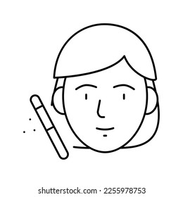 makeup procedure line icon vector. makeup procedure sign. isolated contour symbol black illustration