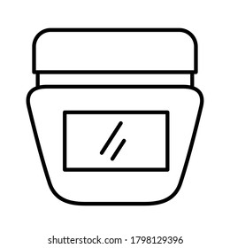 maquillaje de la línea de la olla del producto icono de ilustración vectorial