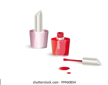  Makeup products.Vector.