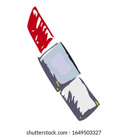 makeup red lipstick isolted on the white background cosmetic